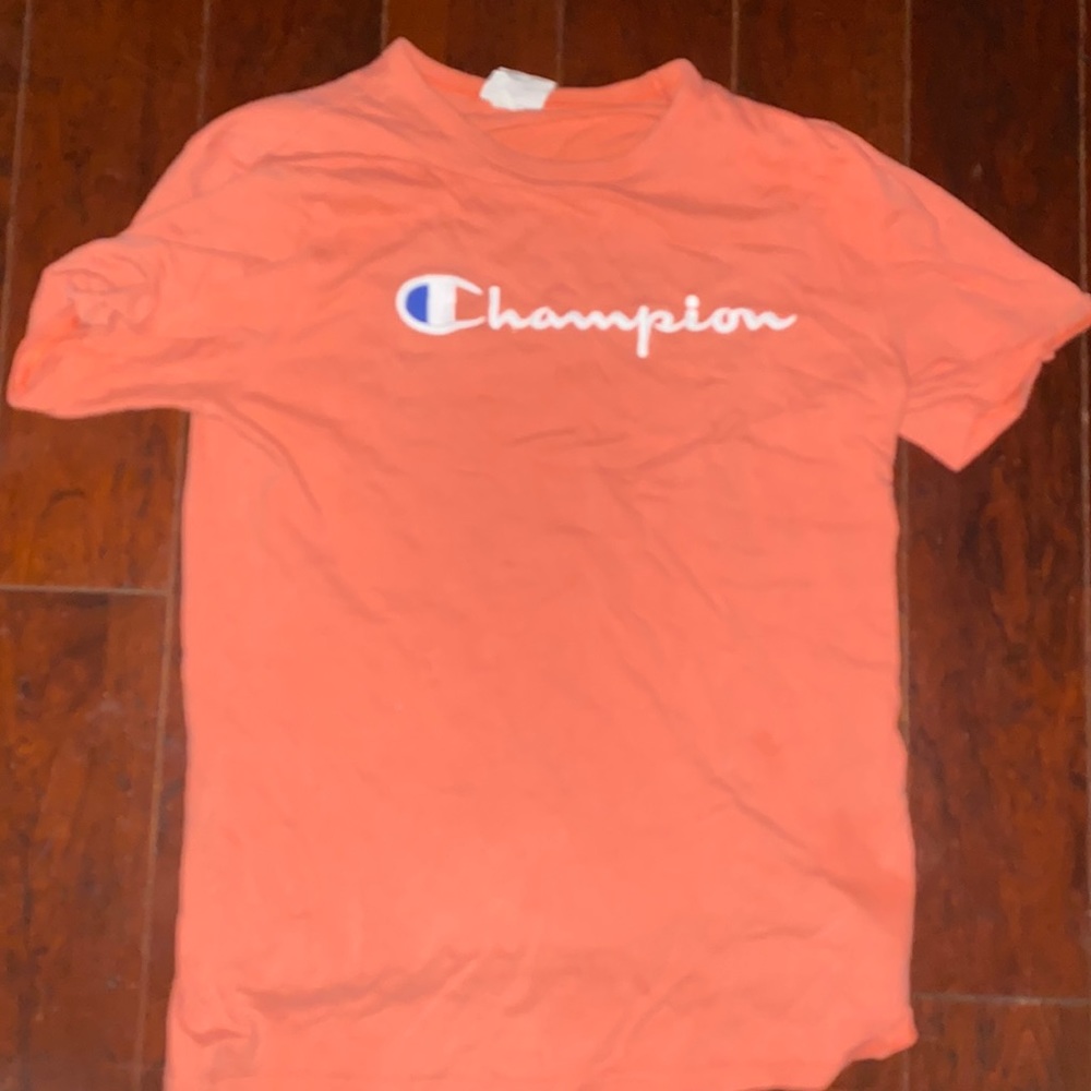 Champion Embroidered Script Logo Coral/Orange Tee